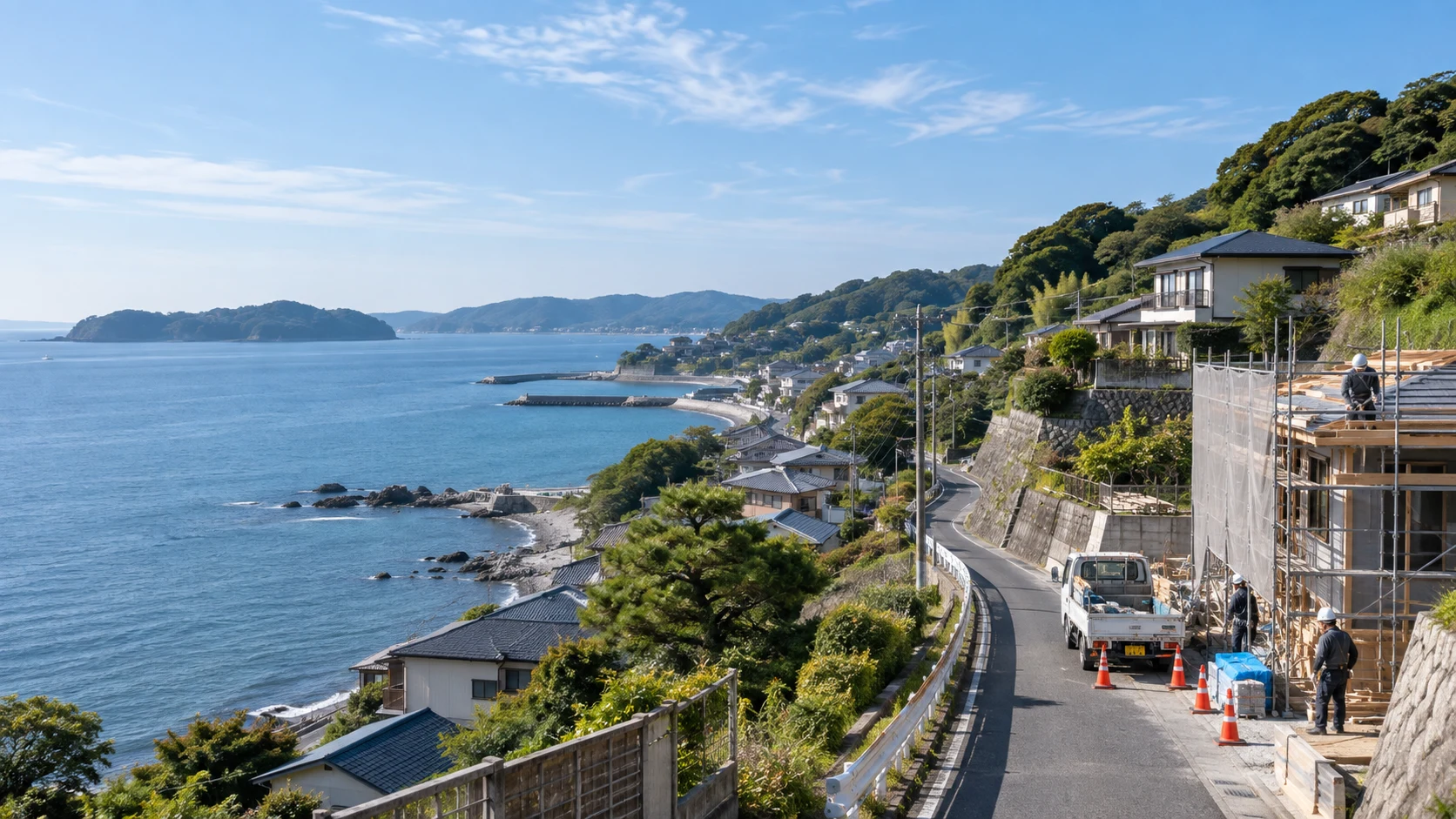 海と住宅地が広がる街並みのイメージ
